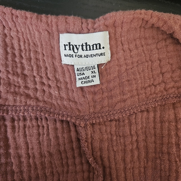 Rhythm. Camille Rust Brown Cotton Romper Size XL - Picture 9 of 10
